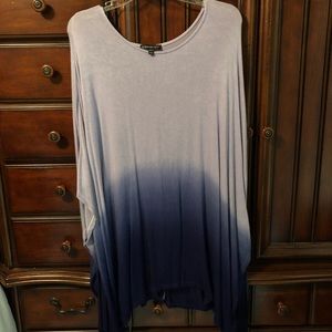 Ombré blue batwing tunic